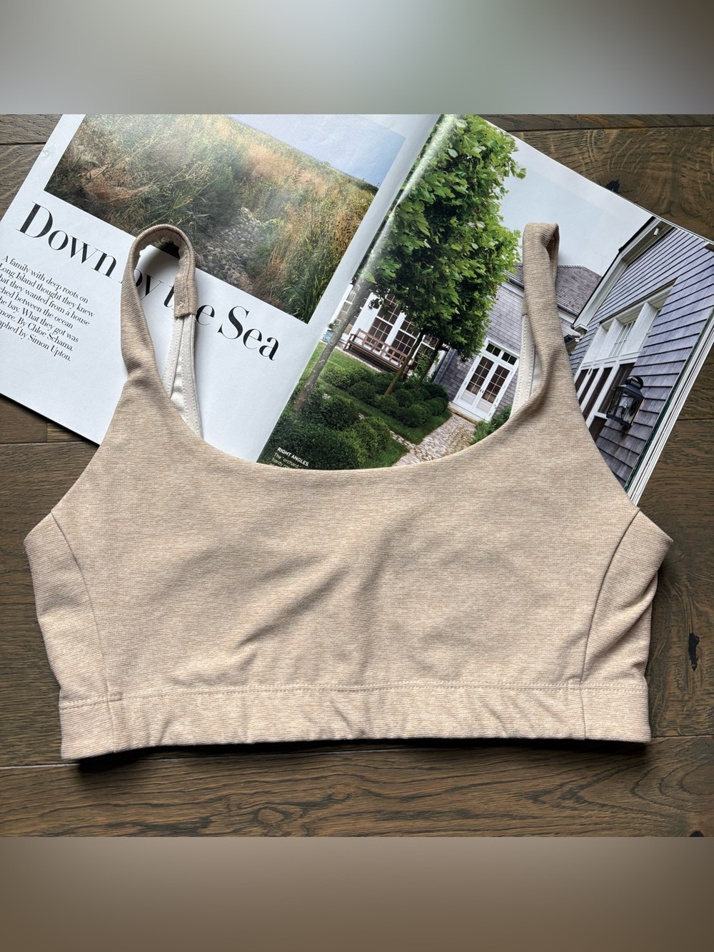 Outdoor Voices Double Time Bra In Oatmeal Size M